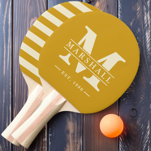 Monogramm & Namens-Overlay Polo Golden Ochre Tischtennis Schläger