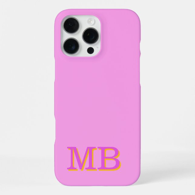 Monogramm Namensinitialen einzigartig rosa  iPhone Hülle (Rückseite)