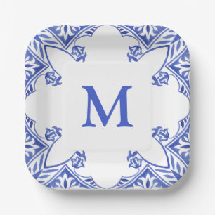 Monogramm Napkins Pappteller