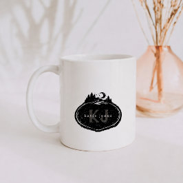 Monogramm-Naturstempel | Benutzerdefinierter Name Kaffeetasse