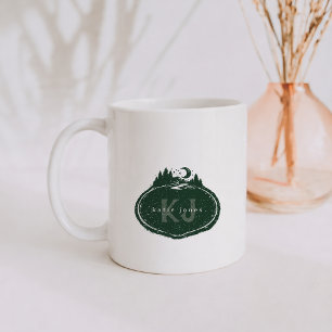 Monogramm-Naturstempel Benutzerdefinierter Name Kaffeetasse