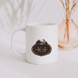Monogramm-Naturstempel | Benutzerdefinierter Name Kaffeetasse