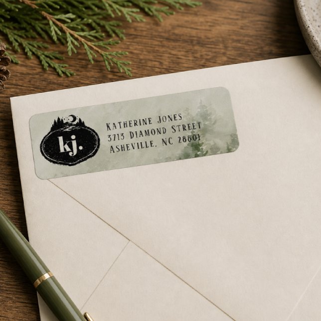 Monogramm-Naturstempel | Benutzerdefiniertes Adres (Von Creator hochgeladen)