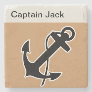 Monogramm Nautical Drink Coaster Steinuntersetzer