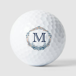 Monogramm-nautisches Hochzeitsgeschenk Muschel Kra Golfball