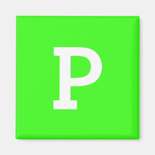 Monogramm Neon Green Best Color Coordination Magnet