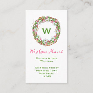 Monogramm neue Adresse   Ankündigung der Beförderu