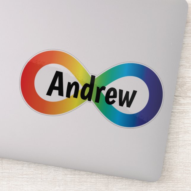 Monogramm NeuroMannigfaltigkeit Autismus Akzeptanz Aufkleber (Detail)