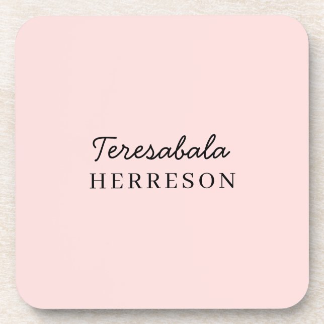 Monogramm Neutral Modern Minimalistisch Stylisch Getränkeuntersetzer (Vorderseite)
