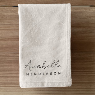 Monogramm Neutral Modern Minimalistisch Stylisch Handtuch