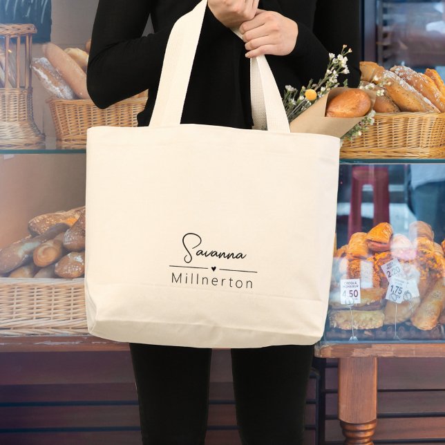 Monogramm neutrales modernes Minimalistisches Eleg Jumbo Stoffbeutel (Von Creator hochgeladen)