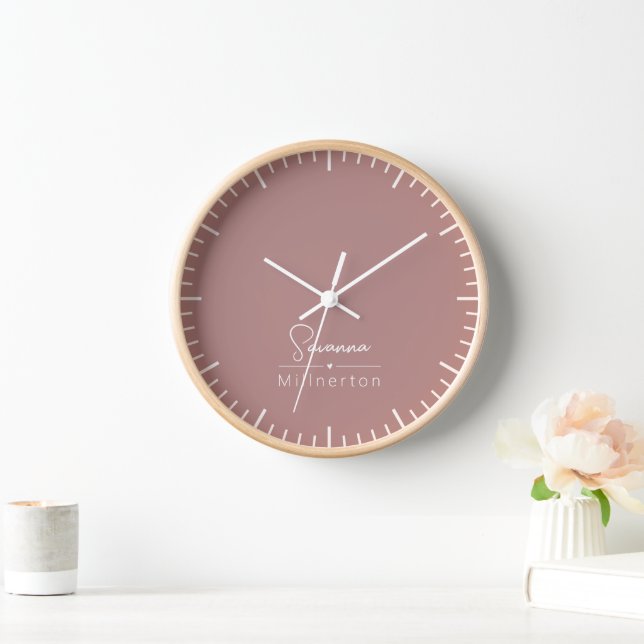 Monogramm neutrales modernes Minimalistisches Eleg Uhr (Zuhause)