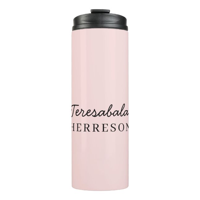 Monogramm neutrales modernes minimalistisches stil thermosbecher (Vorderseite)