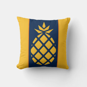 Monogramm niedlich Gelb und Blaue Ananas Kissen