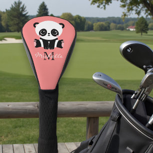 Monogramm Niedlich Sitzen Panda Personalisiert Lac Golf Headcover
