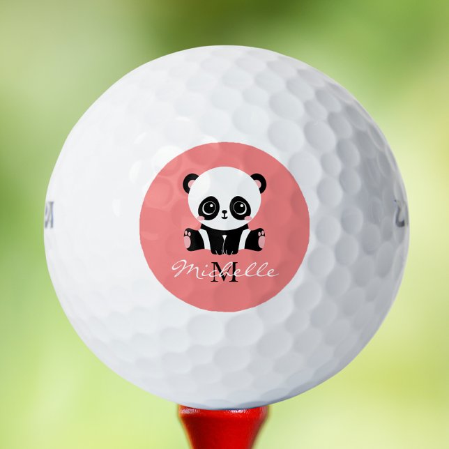 Monogramm Niedlich Sitzen Panda Personalisiert Lac Golfball (Von Creator hochgeladen)