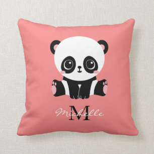 Monogramm Niedlich Sitzen Panda Personalisiert Lac Kissen