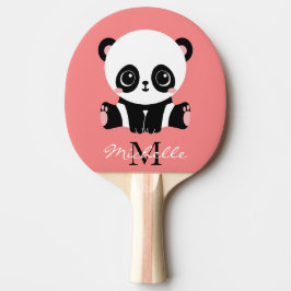 Monogramm Niedlich Sitzen Panda Personalisiert Lac Tischtennis Schläger