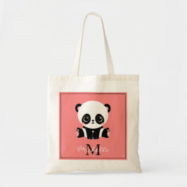 Monogramm Niedlich Sitzen Panda Personalisiert Lac Tragetasche