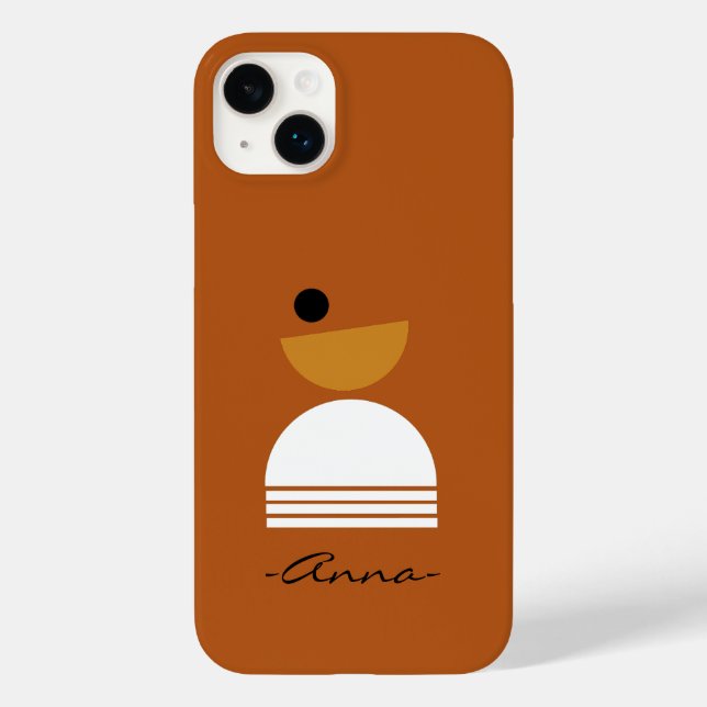 Monogramm niedliche Farben Abstrakt Braun, einfach Case-Mate iPhone Hülle (Rückseite)