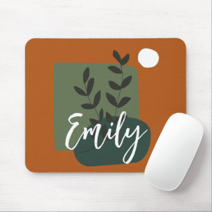 Monogramm Niedliche Naturfarben Karamellgrön Mousepad