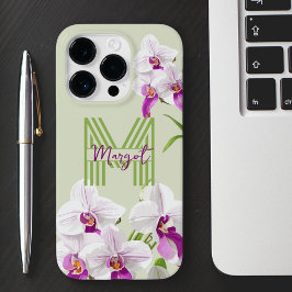 Monogramm niedliche Orchiale Case-Mate iPhone 14 Pro Hülle