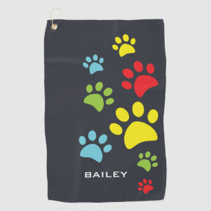 Monogramm Niedliche Paw-Prints Golfhandtuch