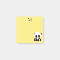 Monogramm Niedliche Sitze Panda Personalisiert gel
