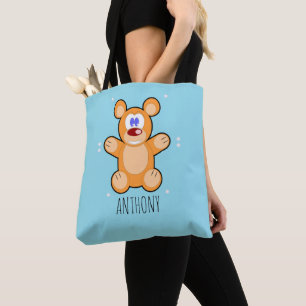 Monogramm niedlicher Teddybär auf blau
