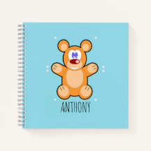 Monogramm niedlicher Teddybär auf blau