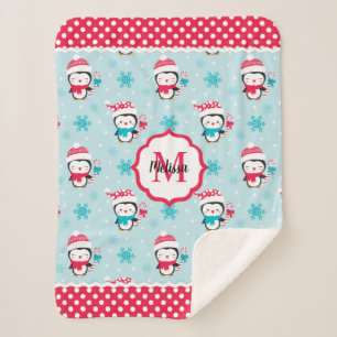 Monogramm Niedlicher Weihnachtsfeiertag Sherpadecke