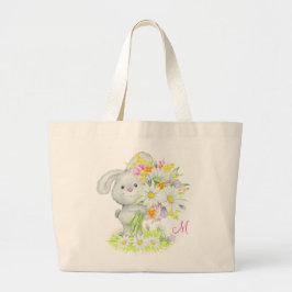 Monogramm Niedliches Aquarellfarben Jumbo Stoffbeutel