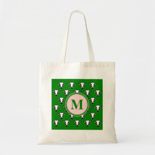 Monogramm Niedliches Kuh-Gesichtsmuster Tragetasche