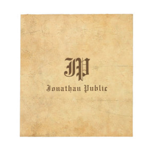 Monogramm Notizblöcke Skript Text Name Benutzerdef