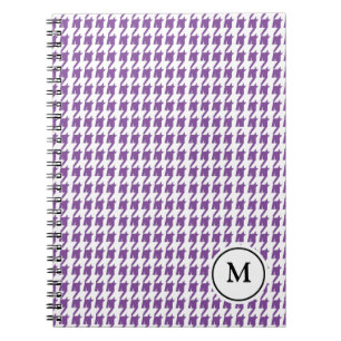 Monogramm-Notizbuch   lila und weißes Notizblock