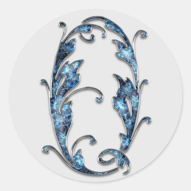 Monogramm Nummer 0 Aufkleber (Vorderseite)