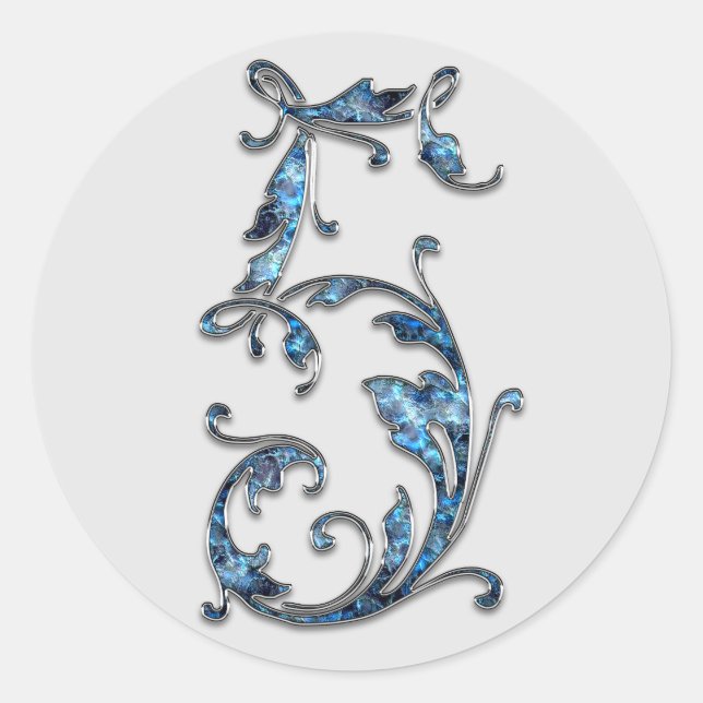 Monogramm Nummer 5 Aufkleber (Vorderseite)