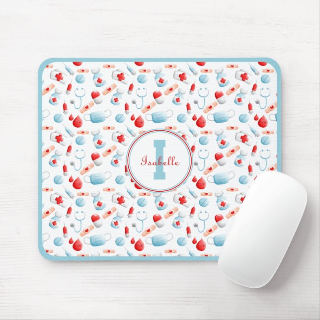 Monogramm Nurse Mousepad (Mit Mouse)