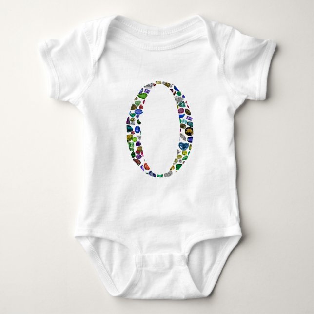 Monogramm 'O' Baby Strampler (Vorderseite)