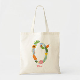 Monogramm (O) der rustikalen Whimsikalen Blume Tragetasche