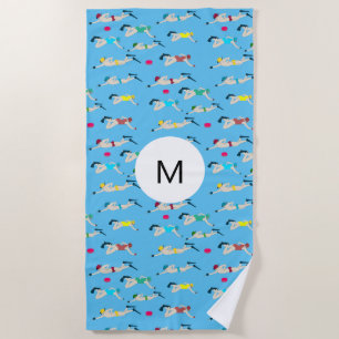 Monogramm Octopus Strandtuch