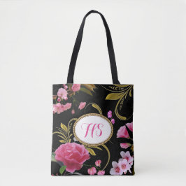 Monogramm-oder Gewohnheits-Text-Rosa-Blumen
