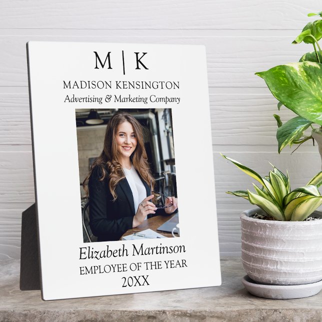 Monogramm oder Hinzufügen von Logo-Mitarbeitern de Fotoplatte (Edit to Customize text, colors and more)