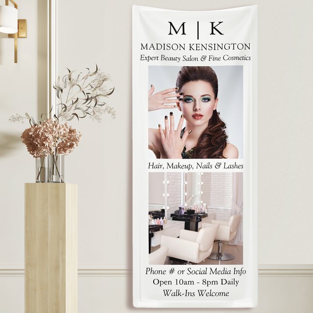 Monogramm oder Logo-2-Foto hinzufügen Banner (Edit to Customize text, colors and more)