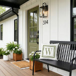 Monogramm Olive Green und White Classic Square Kissen<br><div class="desc">Entwerfen Sie Ihr eigenes, individuelles Kissen in beliebiger Farbkombination, um sich perfekt mit Ihrer Wohngestaltung in jedem Raum abzustimmen! Verwenden Sie die Entwurfswerkzeuge, um die Hintergrundfarbe und die quadratische Randfarbe zu ändern, oder fügen Sie Ihren eigenen Text hinzu, um einen Namen, eine Monogramm-Initiale oder einen anderen speziellen Text einzufügen. Jedes...</div>