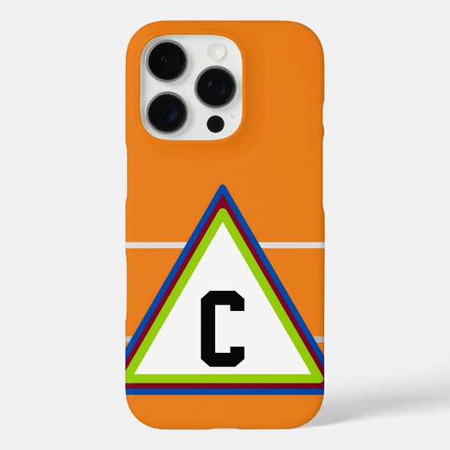 Monogramm Orange Grün Blau Geometrisch Case-Mate iPhone Hülle (Rückseite)