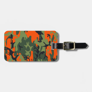 Monogramm Orange Jagdcamo Camouflage Gepäckanhänger