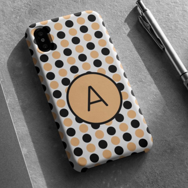 Monogramm Orange und Schwarz Case-Mate iPhone Hülle (Von Creator hochgeladen)