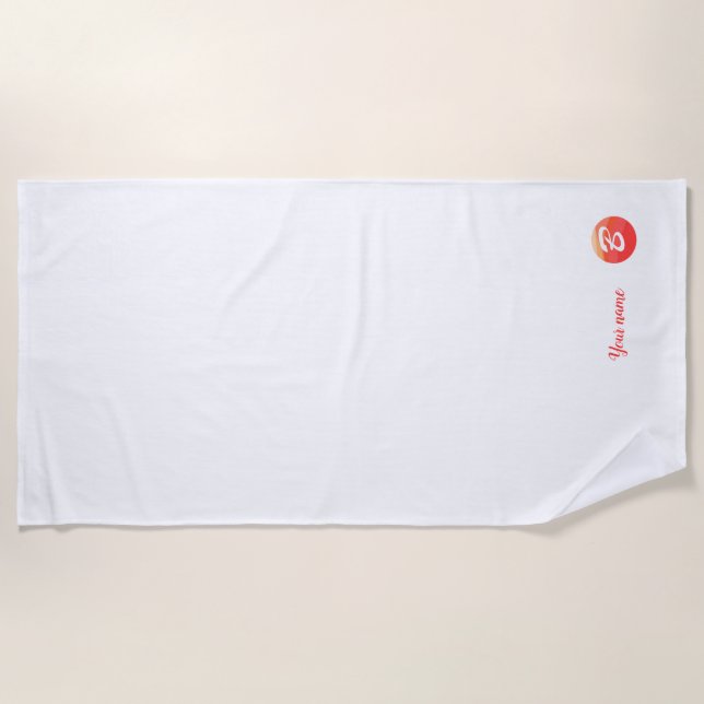 Monogramm orange wellige Buchstabe B Strandtuch (Vorderseite)