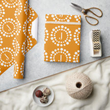 Monogramm Orange Wrapping Paper